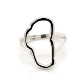 Large Sterling Silver Lake Tahoe Outline Ring- Size 8.75